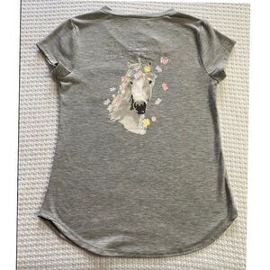 LILY BLEU HEATHER GRAY “BELIEVE” Unicorn Top Size Large (14)